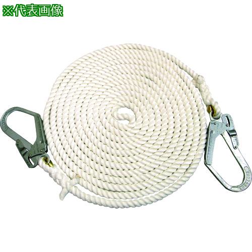 ■まつうら 両端大口径フック付 クレモナS荷揚げ用ロープ 16mmΦ×5m〔品番:KMS1652HOOK〕【2210270:0】[送料別途見積り][法人・事業所限定][外直送][店頭受取不可]