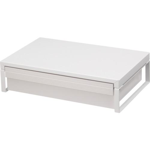■LIHIT 机上台＜幅390mm・引出し付＞ 白〔品番:A73410〕【2269579:0】[送料別途見積り][掲外取寄][店頭受取不可]