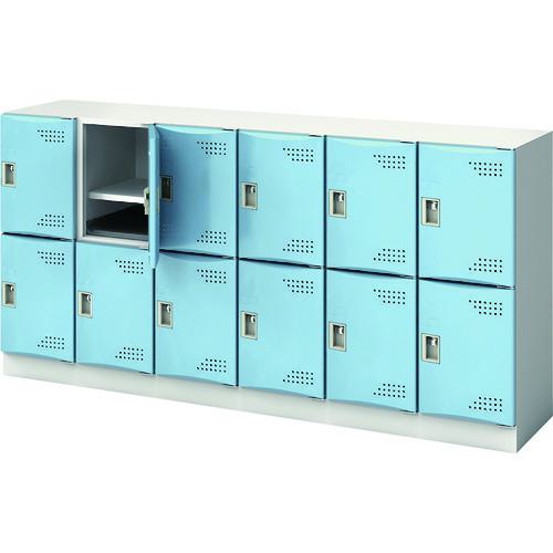 ■IRIS スクールロッカー 6列2段 12人用 M扉 ブルー〔品番:JTSLM62NJBL〕【2271429:0】[送料別途見積り][法人・事業所限定][直送][店頭受取不可]