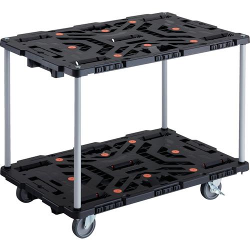 ■TRUSCO 連結式樹脂製2段台車 ビートル 900X600 自在5輪 内2輪ストッパー付 ハンドルなし〔品番:BT920J5S2E100〕【2360488:0】[直送DS][店頭受取不可]