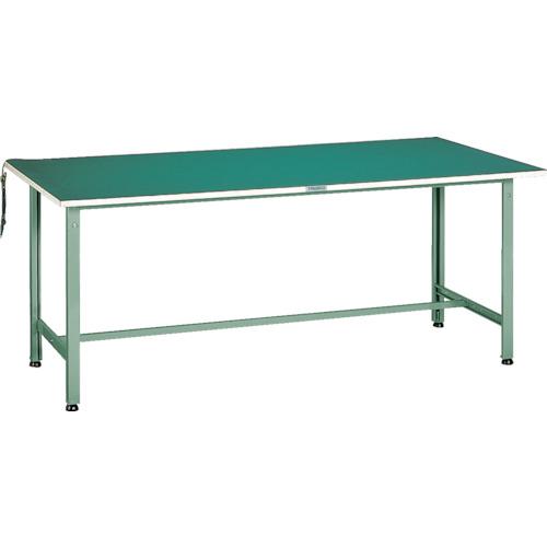 ■TRUSCO 軽荷重作業台(300kg)AE型 1200X900XH742 帯電防止マット張り グリーン色〔品番:AE1209D〕【2435004:0】[法人・事業所限定][外直送元][店頭受取不可]