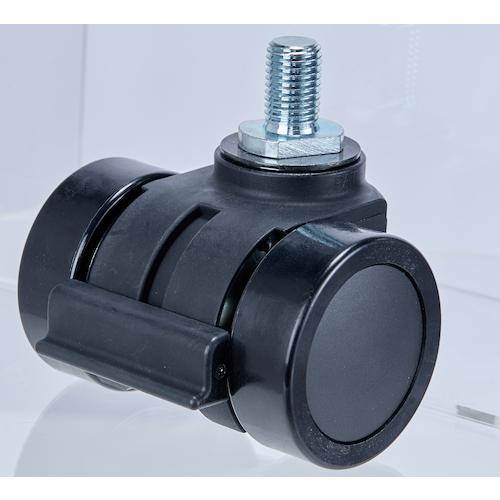 ■TRUSCO ねじ込み式重荷重用低床型 双輪キャスターダブルベアリング ナイロン車66mm〔品番:THCN66BM16XP2.0〕【2555303:0】[店頭受取不可]