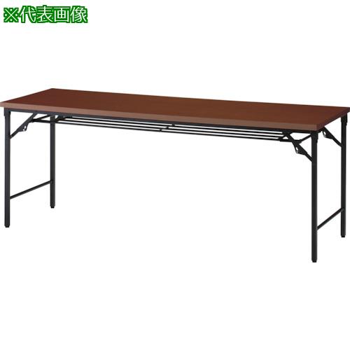 ■TRUSCO 折りたたみ会議テーブル 1500X600XH700 棚板付 ウォールナット〔品番:TSTT1560WN〕【2555349:0】[直送DS][店頭受取不可]