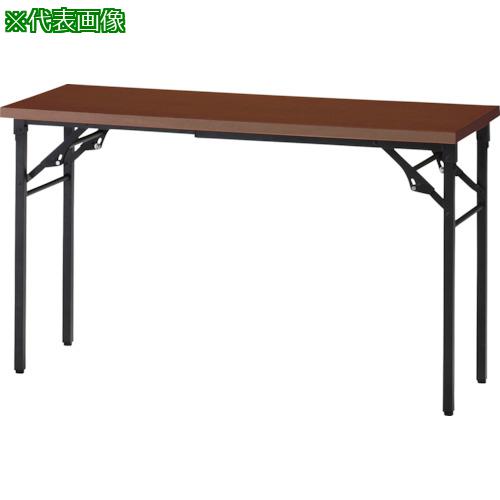 ■TRUSCO 折りたたみ会議テーブル 1800X450XH700 棚板なし ウォールナット〔品番:TST1845WN〕【2555350:0】[直送DS][店頭受取不可]