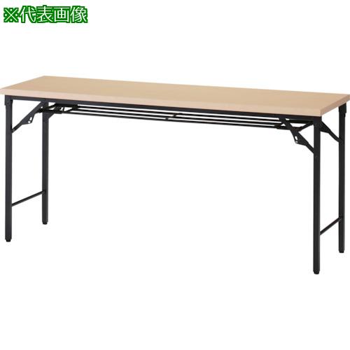 ■TRUSCO 折りたたみ会議テーブル 1500X600XH700 棚板付 ナチュラル〔品番:TSTT1560C〕【2555356:0】[直送DS][店頭受取不可]｜ホームセンターバロー　店