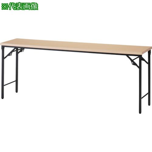 ■TRUSCO 折りたたみ会議テーブル 1500X450XH700 棚板なし ナチュラル〔品番:TST1545C〕【2555365:0】[直送DS][店頭受取不可]