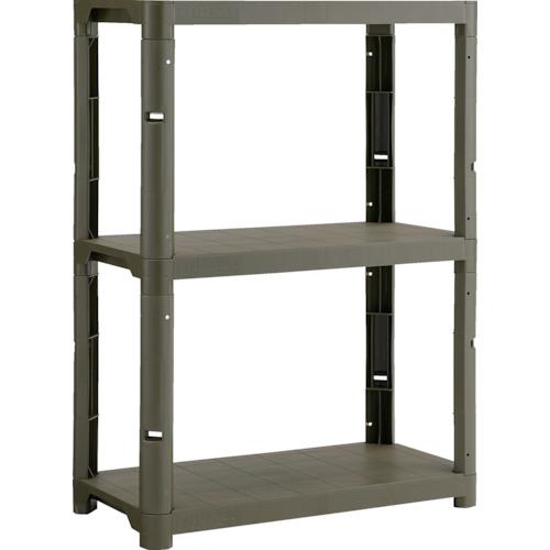 ■TRUSCO プラ棚 高さ1229-3段タイプ コーナーキャップ4個付 つや消しОD〔品番:TPT4343CMOD〕【2564194:0】[直送DS][店頭受取不可]｜ホームセンターバロー　店
