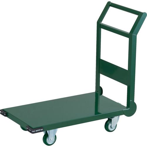 ■TRUSCO 鋼鉄製運搬車 ハンドル側自在車輪 800X450 Φ100ウレタン車 緑〔品番:SH3UC〕【2565614:0】[送料別途見積り][法人・事業所限定][直送][店頭受取不可]｜ホームセンターバロー　店