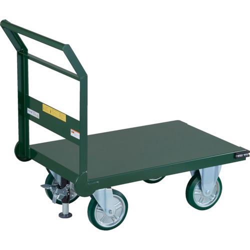 ■TRUSCO 鋼鉄製運搬車 1トン ハンドル側自在車輪 900X600 Φ200ウレタン Lストッパー付〔品番:SH102CS〕【2565615:0】[法人・事業所限定][直送元][店頭受取不可]｜ホームセンターバロー　店