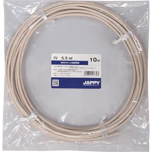 ■JAPPY ビニル絶縁電線 30M〔品番:IV5.5SQWHT30MJP〕【2570441:0】[送料別途見積り][掲外取寄][店頭受取不可]