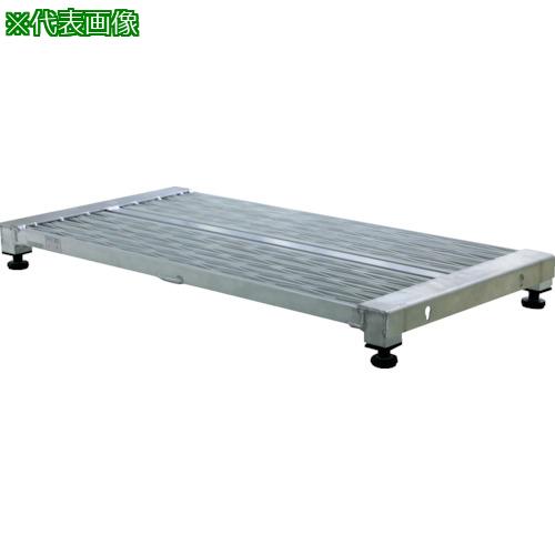 ■TRUSCO 低床式アルミ製ステップ グレーチング仕様 600X600XH90~120〔品番:TFSG0660AL〕【2574558:0】[店頭受取不可]