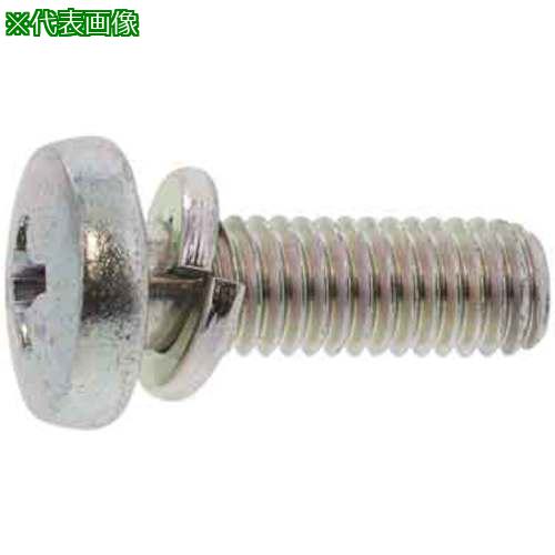 ■SUNCO 組込みねじ (+)バインドP=2(黄銅・ニッケル) M3&times;6(3500本入)〔品番:100104020030006005〕【2610144:0】[送料別途見積り][掲外取寄][店頭受取不可]｜ホームセンターバロー　店