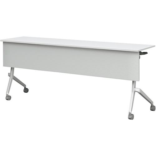 ■IRIS フラップテーブル 棚付き 幕板付き 1800&times;450 ホワイト〔品番:CFT89D1845MTWH〕【2673821:0】[送料別途見積り][法人・事業所限定][外直送][店頭受取不可]｜ホームセンターバロー　店