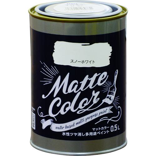 ■アサヒペン 水性多用途ペイント マットカラー 0.5L スノーホワイト《6缶入》〔品番:469731〕【2682642×6:0】[送料別途見積り][掲外取寄][店頭受取不可]