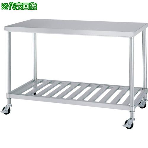 ■シンコー ステンレス(SUS430)作業台スノコ棚板キャスター付 φ75ウレタン車 ステンレス金具 750×600×800〔品番:WSC7560800SU75〕【2691171:0】[法人・事業所限定][外直送元][店頭受取不可]