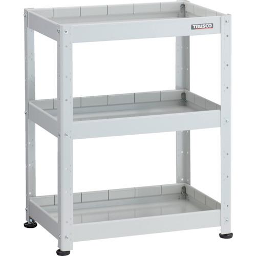 ■TRUSCO 小型ボルト式棚 バーディワゴンラック型 600X400 深3段 ホワイト〔品番:BDWR963F3W〕【2697205:0】[店頭受取不可]