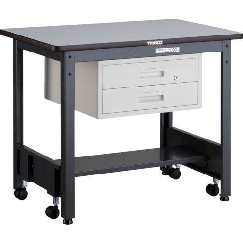 ■TRUSCO 中荷重作業台(500kg)CFW型 900X600XH740 2段引出付 ダークグレー色〔品番:CFWP0960F2〕【2779668:0】[法人・事業所限定][直送元][店頭受取不可]