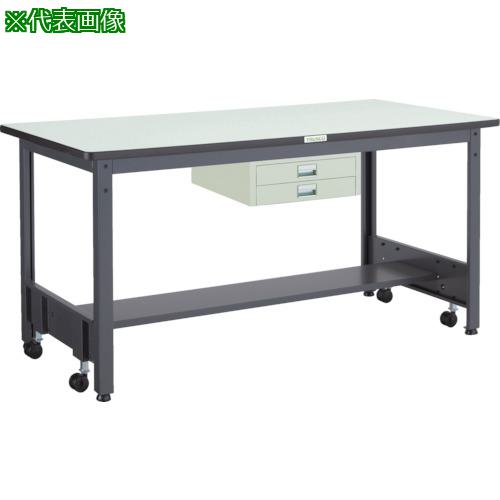 ■TRUSCO 中荷重作業台(500kg)CFW型 900X600XH740 薄型2段引出付 ダークグレー色〔品番:CFWR0960UDC2〕【2779960:0】[法人・事業所限定][直送元][店頭受取不可]