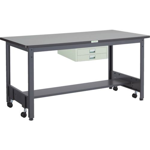 ■TRUSCO 中荷重作業台(500kg)CFW型 1200X750XH740 薄型2段引出付 ダークグレー色〔品番:CFWR1275UDC2〕【2779994:0】[法人・事業所限定][直送元][店頭受取不可]