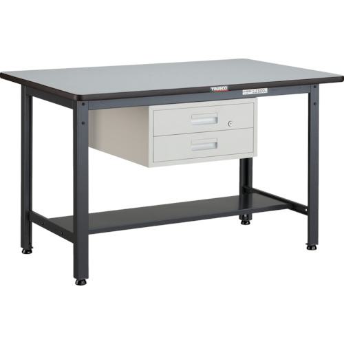■TRUSCO 中荷重作業台(500kg)AEW型 1200X750XH740 2段引出付 ダークグレー色〔品番:AEWP1275F2〕【2780682:0】[法人・事業所限定][直送元][店頭受取不可]