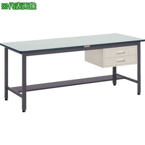 ■TRUSCO 中荷重作業台(500kg)AEW型 1500X900XH740 2段引出付 ダークグレー色〔品番:AEWR1590F2〕【2780780:0】[法人・事業所限定][直送元][店頭受取不可]