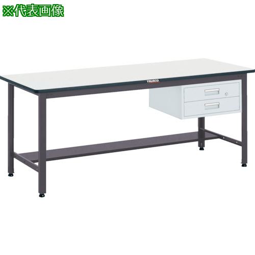 ■TRUSCO 中荷重作業台(500kg)AEW型 1800X900XH740 2段引出付 ダークグレー色〔品番:AEWR1890F2〕【2780801:0】[法人・事業所限定][直送元][店頭受取不可]｜ホームセンターバロー　店