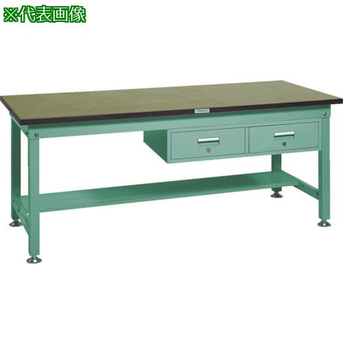 ■TRUSCO 中荷重作業台(1200kg)HW型 1200X900XH740 2列引出付 グリーン色 緑〔品番:RHW1209FL2〕【2782057:0】[法人・事業所限定][直送元][店頭受取不可]