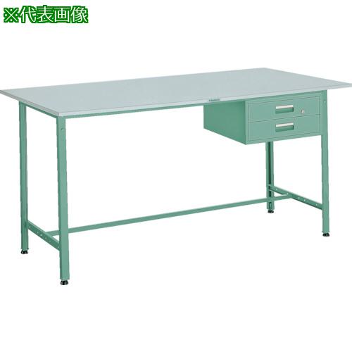 ■TRUSCO 軽荷重立作業台(300kg)HAE型 1500X900XH900 2段引出付 グリーン色〔品番:HRAE1509F2〕【2785013:0】[法人・事業所限定][直送元][店頭受取不可]｜ホームセンターバロー　店