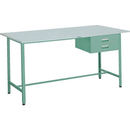 ■TRUSCO 軽荷重立作業台(300kg)HAE型 1800X900XH900 2段引出付 グリーン色〔品番:HRAE1809F2〕【2785056:0】[法人・事業所限定][直送元][店頭受取不可]