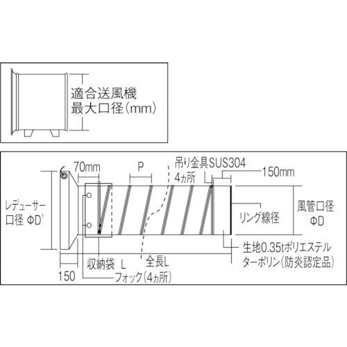 ■TRUSCO収納型フレキシブルダクトΦ320X5m〔品番:TFD320S〕【2848252:0】