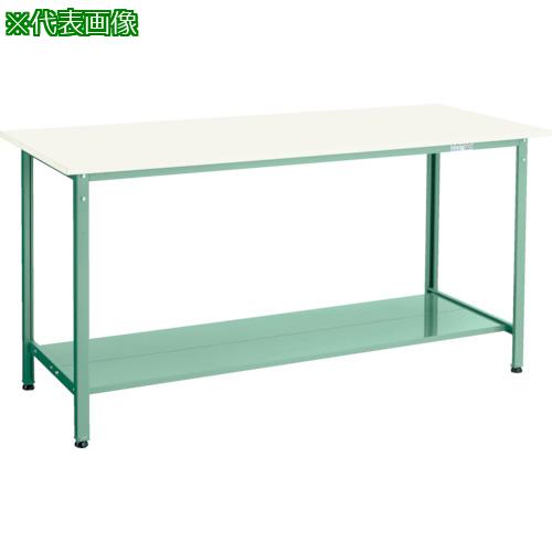 ■TRUSCO 軽荷重立作業台(300kg)HAE型 1500X750XH900 下棚2枚付 グリーン色〔品番:HAE1500LT2〕【2849488:0】[法人・事業所限定][直送元][店頭受取不可]
