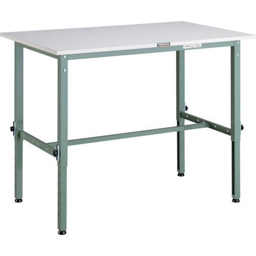 ■TRUSCO 軽荷重作業台高さ調節式(150kg)AEM型 1200X750XH650~950 基本タイプ グリーン色〔品番:AEM1200〕【2850982:0】[法人・事業所限定][直送元][店頭受取不可]