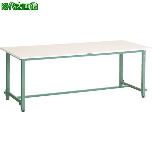 ■TRUSCO 軽荷重作業台高さ調節式(150kg)AEM型 1500X600XH650~950 基本タイプ グリーン色〔品番:AEM1560〕【2851008:0】[法人・事業所限定][直送元][店頭受取不可]｜ホームセンターバロー　店