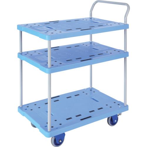 ■金沢 大型静音樹脂台車(3段マルチ式)〔品番:NP335GS〕【2884641:0】[送料別途見積り][法人・事業所限定][外直送][店頭受取不可]