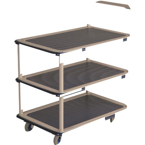 ■金沢 小型静音スチール3段台車〔品番:NHT105S〕【2886185:0】[送料別途見積り][法人・事業所限定][外直送][店頭受取不可]