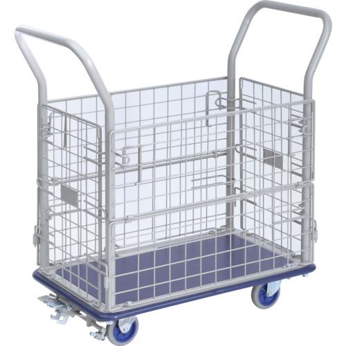 ■金沢 小型スチール網台車 フットブレーキ付〔品番:NHT107FBKANSEI〕【2886198:0】[法人・事業所限定][直送元][店頭受取不可]｜ホームセンターバロー　店 37,400円