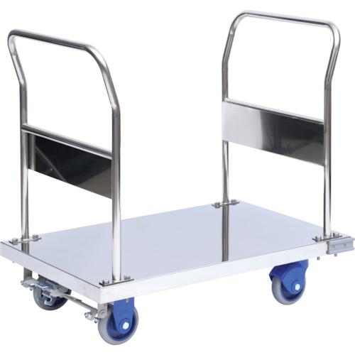 ■金沢 大型静音ステンレス台車(両ハンドル固定式)フットブレーキ付〔品番:SUS303GSFB〕【2887724:0】[法人・事業所限定][直送元][店頭受取不可]｜ホームセンターバロー　店