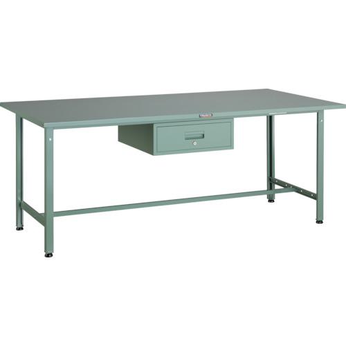 ■TRUSCO 軽荷重作業台(300kg)AE型 1800X900XH740 1段引出付 グリーン色〔品番:SAE1809F1〕【2891441:0】[法人・事業所限定][直送元][店頭受取不可]｜ホームセンターバロー　店