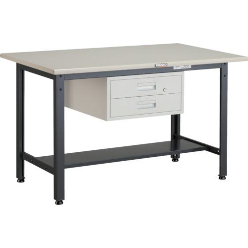 ■TRUSCO 中荷重作業台(500kg)AEW型 1200X750XH740 2段引出付 ダークグレー色〔品番:AEWS1275F2〕【2891727:0】[法人・事業所限定][直送元][店頭受取不可]
