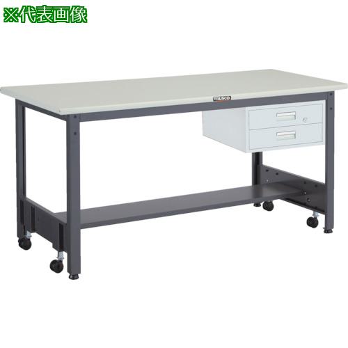 ■TRUSCO 中荷重作業台(500kg)CFW型 1800X900XH740 2段引出付 ダークグレー色〔品番:CFWS1890F2〕【2893703:0】[法人・事業所限定][直送元][店頭受取不可]