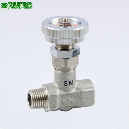 ■ASOH ニードルバルブ チッコロ-α 外×内ネジ型 PT1/8〔品番:SM1011〕【2950596:0】[店頭受取不可]