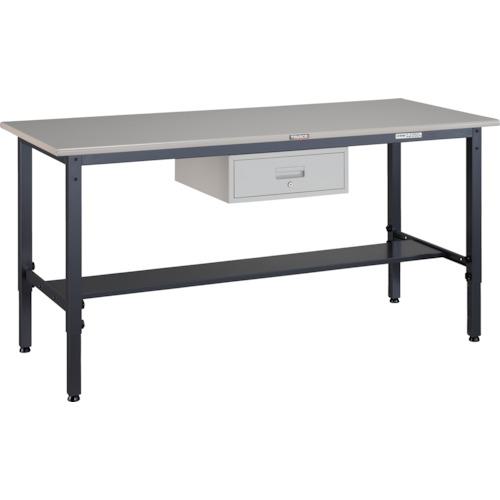 ■TRUSCO 軽荷重作業台高さ調節式(250kg)AWM型 1800X750XH700~910 1段引出付 ダークグレー色〔品番:AWMS1875F1〕【3015815:0】[法人・事業所限定][直送元][店頭受取不可]｜ホームセンターバロー　店