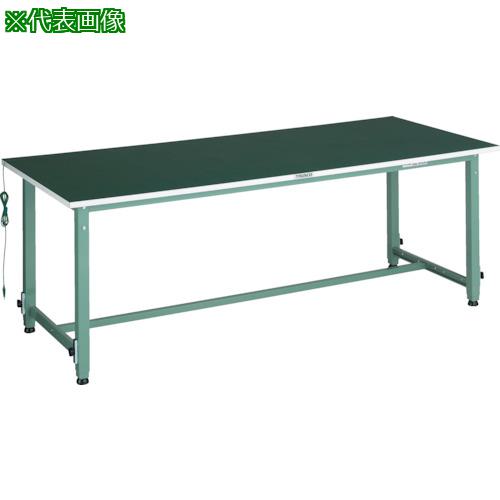 ■TRUSCO 軽荷重作業台高さ調節式(150kg)AEM型 1500X900XH652~952 帯電防止マット張り グリーン色〔品番:AEM1509D〕【3031705:0】[法人・事業所限定][直送元][店頭受取不可]