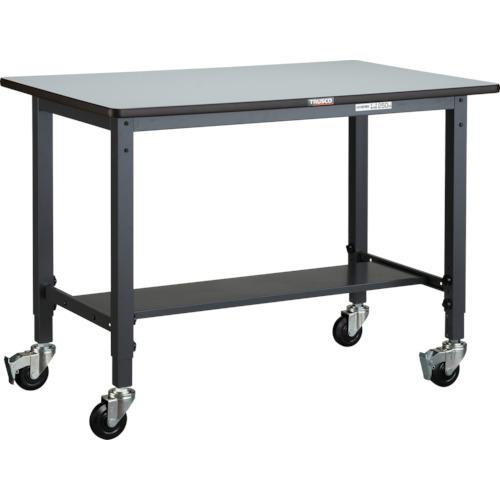 ■TRUSCO 軽荷重作業台高さ調節式(100kg)AWM型 1200X750XH806~1016 φ100キャスター付 ダークグレー色〔品番:AWMR1275C100〕【3031861:0】[法人・事業所限定][直送元][店頭受取不可]｜ホームセンターバロー　店
