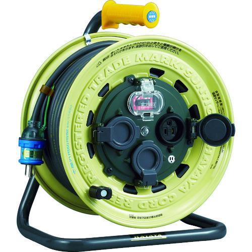 ■ハタヤ 屋外用 サンタイガーレインボーリール 単相100V 30m アース・ブレーカー付〔品番:BX301K〕