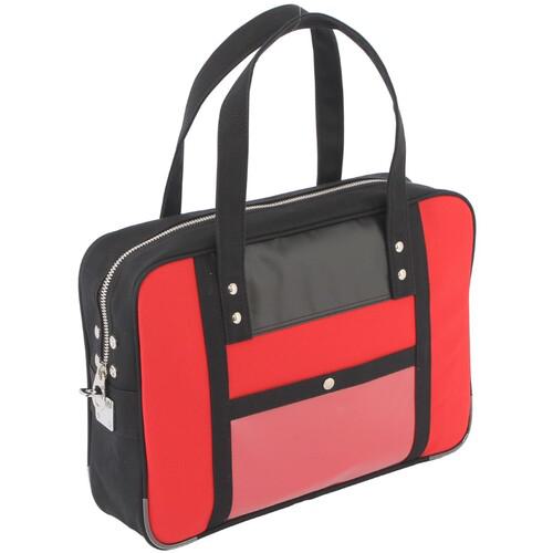■SANEI セキュリティバック 帆布メール用ボストンMスリム 馬蹄錠金具付 赤〔品番:BTMGAU02〕【3126910:0】[送料別途見積り][法人・事業所限定][外直送][店頭受取不可]