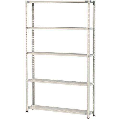 ■ヤマテック ボルトレス軽量ラック(150kg/段) W1500&times;D300&times;H2400mm(天地5段)ホワイトグレー〔品番:1.5S85305W〕【3217355:0】[法人・事業所限定][直送元][店頭受取不可]｜ホームセンターバロー　店