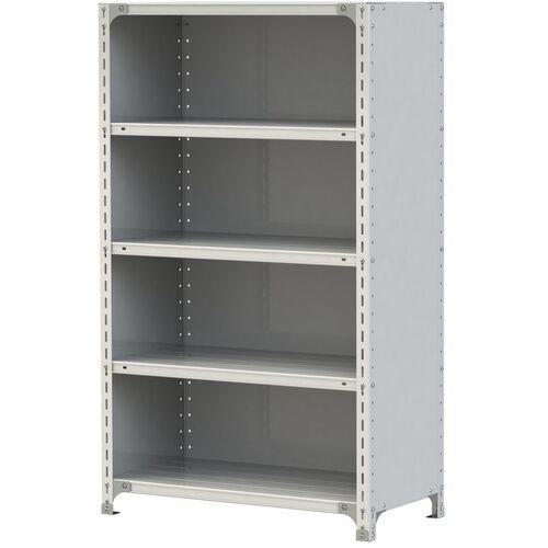 ■ヤマテック ボルト式軽量ラック 3方パネル付 120kg/段 W900&times;D450&times;H1500mm 天地5段 ホワイトグレー〔品番:1.2S5345P5W〕【3217359:0】[送料別途見積り][法人・事業所限定][直送][店頭受取不可]｜ホームセンターバロー　店