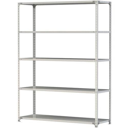 ■ヤマテック ボルト式軽量ラック 120kg/段 W1800×D600×H2400mm 天地5段 ホワイトグレー〔品番:1.2S86605W〕【3217364:0】[法人・事業所限定][直送元][店頭受取不可]