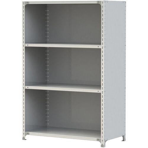 ■ヤマテック ボルト式軽量ラック 3方パネル付 120kg/段 W1200&times;D600&times;H1800mm 天地4段 ホワイトグレー〔品番:1.2S6460P4W〕【3217369:0】[送料別途見積り][法人・事業所限定][直送][店頭受取不可]｜ホームセンターバロー　店